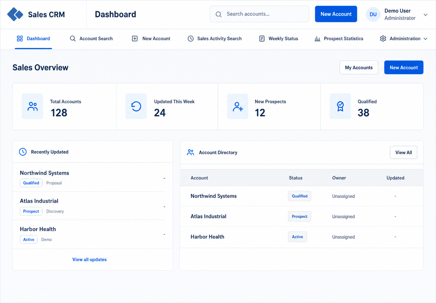 Enterprise Sales CRM interface preview