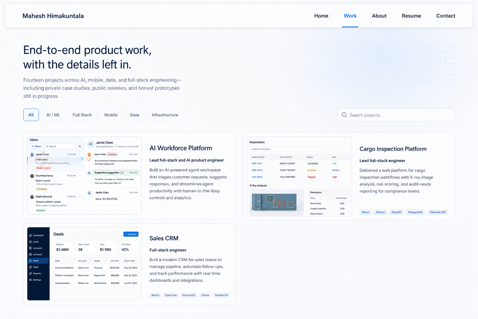Professional Portfolio Platform interface preview